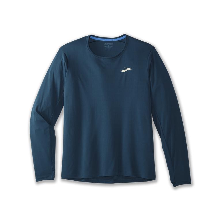 Brooks Atmosphere Men's Long Sleeve Running Shirt - Indigo Rush (97381-OGNL)
